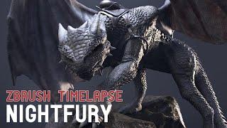 Nightfury Timelapse - Zbrush, Mari