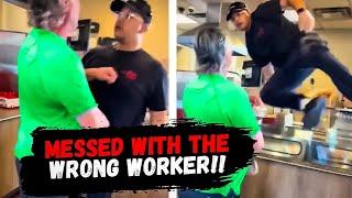 Karen Harasses Worker Then Gets Put in His Place!