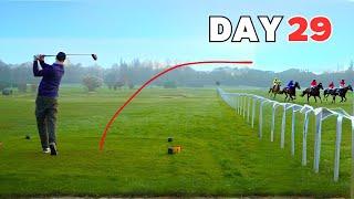 I Hit A Golf Ball Onto A Racetrack | Golfing EVERY DAY Till I Make 18 Pars In a Row