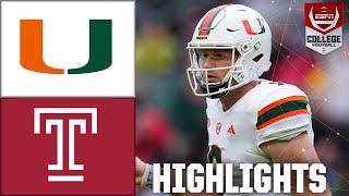 Miami Hurricanes vs. Temple Owls | Full Game Highlights