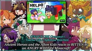 Ancient Heroes and the Afton Kids reacts to BITTEN by an ANGRY WOLF In Minecraft! ||Aphmau GL2RV ||