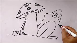 Frog & Mushroom | Simple Drawing Lessons for Beginners