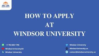 How to apply at windsor university