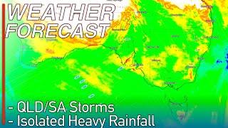 Heavy Rainfall and Strong Thunderstorms Forecast to Lash Queensland and South Australia from Today