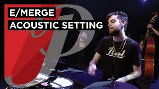 Pearl e/MERGE kit played in an acoustic setting