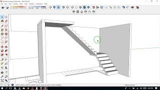 SketchUp - Tutorial Membuat tangga Bentuk L