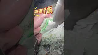 小伙8.8万买的翡翠原石，第一刀切下去哭晕了，第二刀切下去乐飞了 #帝王绿翡翠 #翡翠 #玉佩 #翡翠直播 #jade #古玉收藏 #帝王紫翡翠 #crystals #翡翠手鐲 #soap