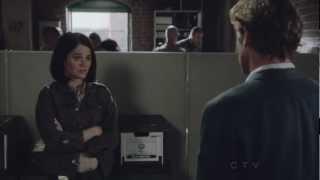 Jane, Lisbon 5x05 scene - "No offence, but you have a bit of a homeless vide about you."