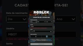 COMO CRIAR UMA CONTA NO ROBLOX EM MENOS 30 SEGUNDOS