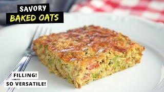 I made baked oats for DINNER (savory version) HEALTHY AND CHEAP!