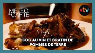 Gastronomie : coq au vin et gratin de pommes de terre