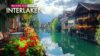 Interlaken in the Rain | The most beautiful places in Switzerland! | Walking Tour 4k