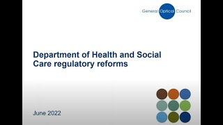Department of Health and Social Care regulatory reforms