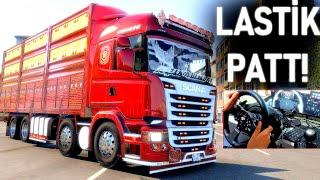 JETE GİDERKEN LASTİK PATLADI! (SCANİA KIRKAYAK) - ANTALYA MERSİN YOLU - ETS 2 Mod T300RS GT