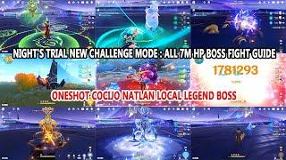 Night's Trial New Challenge Mode : All 7M HP Boss Fight Guide - Oneshot Cocijo Natlan Local Legend