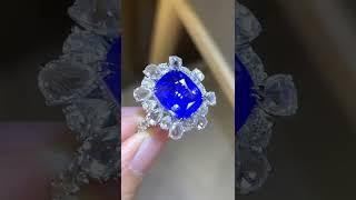 5ct Cornflower Sapphire Wedding Ring，bestwishes #jewellerydesign #jewelry #ring