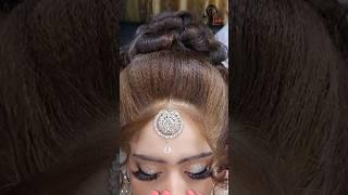 Best trick to create bridal high puff hairstyle tutoriial #lashesbeautyparlour #eyemakeup #shorts