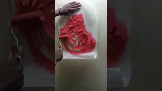 wall stencil om painting on walls | om painting ideas | pooja room wall design painting idea #shorts