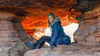 FINDING ARIZONA IN A GERMAN WINTER FOREST?!  | delicate ice formations among majestic red cliffs
