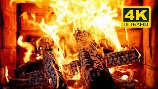  FIREPLACE Ultra HD 4K. Fireplace with Crackling Fire Sounds. Fireplace Burning. Fire Background