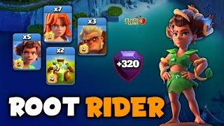 +320  OP Spam Attack Strategy with Root Raider, Valkyrie Druid Overgrowth spell [ clash of clans ]