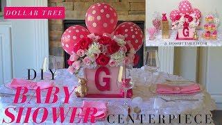 DIY Girl Baby Shower Ideas | Dollar Tree Baby Shower Centerpiece | Baby Shower Candy Buffet Ideas