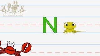 Write the letter N | Alphabet Writing lesson for children | The Singing Walrus