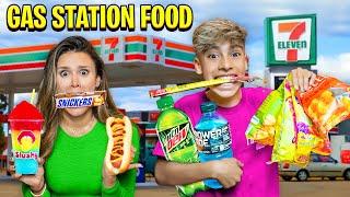 Eating Only GAS STATION FOOD for 24 Hours!! 