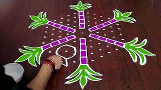 Dot Rangoli: 11x6 middle dots |  Bhogi Kundala Muggulu || Sankranthi Muggulu || Easy Pongal Pot