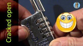 (picking 772) Cracked open: Burg Wächter 4 wheel combination lock (out of the package)