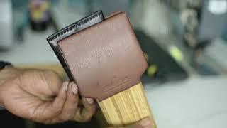 Hand making Minimal Snap Flap Leather Card Wallet | ASMR