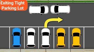 How to Safely Leave a Tight Parking Lot//Advanced Techniques for Exiting Tight Parking Lot.#Parking