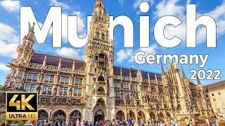 Munich (München) 2022, Germany Walking Tour (4k Ultra HD 60 fps) - With Captions