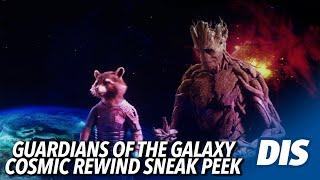 Guardians of the Galaxy: Cosmic Rewind Exterior, Queue & Ride Peek