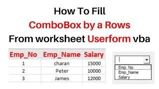 Fill ComboBox by a Rows from worksheet Userform VBA