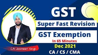 GST Exemption Revision | GST Revision | CA Inter | Dec 2021 | CMA Inter | CA Jasmeet Singh