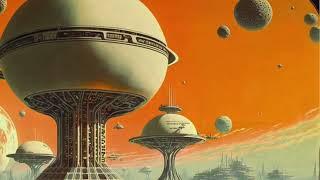 Space Colonies, 70s Retrofuturism. (AI)