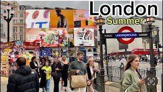 London City Tour 2024 | 4K HDR Virtual Walking Tour around the City | London Summer Walk 2024