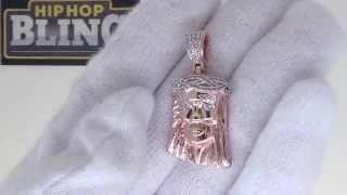 Rose Gold Micro Jesus Pendant | Solid Back | Hip Hop Chain