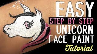 Unicorn Easy Face Paint Step by Step ~ how to face paint a unicorn