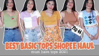 THE BEST SHOPEE BASIC TOPS TRY-ON HAUL(6.15 pay-day sale)/Janine Tobio