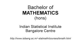 Bachelor of Mathematics (BMath) | ISI Bangalore