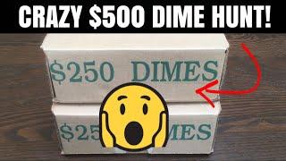 So Much Silver!  Coin Roll Hunting $500 In Dimes