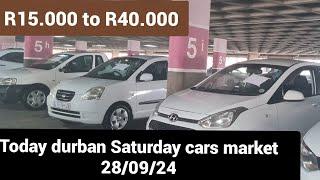 cars you can buy with R15.000 to 40.000 in durban Saturday cars market. today 28/09/24.