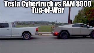 Tesla Cybertruck vs RAM 3500 Tug-of-War