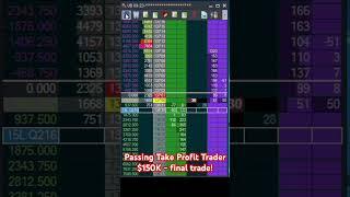 Passing Take Profit Trader $150K Futures Evaluation - Final Trade