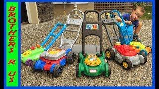 TOY LAWN MOWERS | Little Tikes GAS 'n GO Mower | BUBBLE Lawn Mower | Kids MOWER Play w Brothers r Us