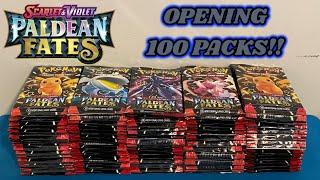 I opened 100 PACKS of PALDEAN FATES to try and COMPLETE THE SET!! (pokemon card opening)