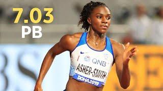 Dina Asher Smith wins 7.03s Women's 60m Heat - - Birmingham World Indoor Tour Final 2023