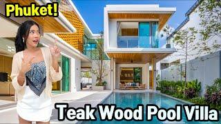 Teak Wood Pool Villa?? Touring a Stunning Modern Home in Phuket, Thailand!